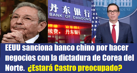 EEUU impuso sanciones a un banco chino por hacer negocios con la dictadura de Corea del Norte 