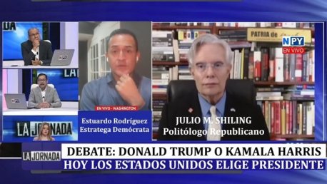 Trump o Kamala, Julio M. Shiling debate con el demócrata Estuardo Rodríguez